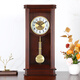 Hanshi (Hense) solid wood chime desk clock, Chinese style desktop clock in the living room, study room, retro display desktop clock HD8031, Liriodendron wood frame, music chime