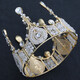 Boutique baked decoration bride European style alloy lace crown birthday accessories handmade queen large round headdress alloy water drop ice crystal crown large gold