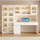 Ixinden new light luxury solid wood desk and bookcase integrated home study desk student study table with bookcase computer desk 100*50*200 Home + installation