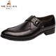 Scarecrow (MEXICAN) leather shoes for men's new business formal wear genuine leather casual spring and summer breathable men's British and Korean version pointy groom wedding shoes 3883 black 38