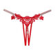 Shiny rhinestone sexy underwear for women, hot hollow embroidery, open-flap sexy thong, big red, one size, 80120Jin Jin equals 0.5 kg