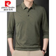 Pierre Cardin spring and autumn middle-aged men's t-shirt long-sleeved cotton 2025 new casual men's thin polo shirt dad knitted 829 black M 48/165