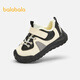 Balabala children's shoes, toddler shoes for boys and girls, plus velvet 2025 new autumn and winter functional shoes for foot protection, Shanyue Black, early autumn micro-velvet, not afraid of the cold 24 (foot length 14.3-14.7/inner length 15.7)