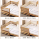 Hong Richeng solid wood children's spliced bed, widened bed with guardrails, small bed, baby boy and girl single bed, seamless splicing large bed, cylindrical style - three-sided guardrails 150*60