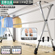 Clothes drying rack outdoor folding clothes drying rack floor-standing indoor home balcony bedroom stainless steel outdoor cool telescopic rod type quilt drying artifact Heightened shoe support 2.0 meters upgraded extra thick? Universal pulley? Reinforced shoe support large