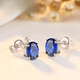 DL 1998 Fat Donglai quality women's Japanese and Korean fashion colored gemstone earrings silver plated 18k gold tanzanite earrings accessories