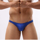 Nanbomaru einfache und sexy niedrig taillierte schmalkantige Herren-Polyester-Slips U-konvexe Stretch-Unterwäsche einfarbige einlagige Tanga-Badehose blau M (2 Fuß 1-2 Fuß 2)