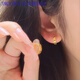 XMCK Old Phoenix 999 Gold Pure Gold Crushed Ice Earrings 2025 Temperament Circle Earrings Light Luxury Niche Ear Hole Earrings