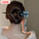 Containing spring flowers, new Chinese style flower tassel hairpin, ancient style female hairpin, blue step rocking hairpin, horse face skirt accessories - Qingjin tassel hairpin