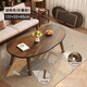 Arctic tree foldable coffee table living room home small apartment table solid wood simple balcony small tea table walnut color 120*55CM