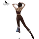 Kangaroo (DAISHU) Yoga Wear Suit High-end Three-piece Set 2025 New Gym Sports Top Women's Pilates Training Wear Summer Three-piece Set A Blouse + Chestnut Brown Top + L (108-118Jin Jin equals 0.5 kg)