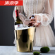 Epden's new oblique mouth stainless steel ice bucket European style fragrant ice bucket bar ktv ice bucket home beer bucket decorative ornaments gold oblique mouth ice bucket/single (+ stainless steel ice clip)