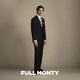 FULL MONTY wool suit suit men's black light business formal fit wedding groom suit suit black suit two-piece set 1205+1206 48 size top, trousers size, please contact customer service for remarks