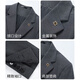 ROMON Suit+Vest+Trousers Suit Men's Business Professional Wedding Dress Jacket Navy Blue 2XL