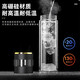 Glass men's tea cup made of high borosilicate glass material, high-end portable car water cup, tea and water separation tea cup, tea and water separation + intelligent temperature display, black 400ml