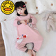 G.DUCKKIDS Girls One-piece Pajamas Spring and Autumn Style Girls Cute Cartoon Sleeping Bag Baby Protective Casual Home Creeping Clothes Purple-Culomi (Lycra Cotton) 80 cm Recommended Height 70-80cm 1-2 Years Old