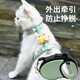 Cat traction rope vest anti-breakaway automatic retractable cat chain kitten and kitten special vest-type cat rope Sky blue 5 meters + light blue chest and back I-shaped anti-breakaway S code suitable for 1-6 Jin Jin equals 0.5 kg for cats