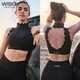 WISKII new fashionable and versatile sports vest for women to wear as outerwear, yoga wear, fitness wear, beautiful back, Pilates top, sports bra, ballet pink L