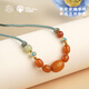 Potala Palace Beeswax and Tian Jade Necklace for Men and Women, Sichuan Material, Southern Red Cinnabar, Tibetan Pendant, Versatile and High-end
