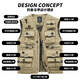 LeiouCao Photography Fishing Vest Customized LOGO Printed Waistcoat Multi-Pocket Work Clothes Advertising Activity Volunteer Vest Black 2XL
