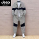 JEEP SPIRIT Jeep Spring and Autumn New Color Matching Suit Men's Fashion Swallowtail Jacket Trendy Versatile Casual Pants Handsome Two-piece Set Black Suit XL