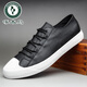 Zapatos para hombres de carpintería de carpintería de hombres de cuero para hombres de primavera y otoño zapatos de cuero bajo top lace-up coreano versátil zapatos británicos de moda para hombres ss9851 todo negro 38