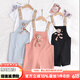 Zhao Qingyu Girls 'Hosentern Anzuganzug kurzärmelig mit mittlerem Ärger großer Kinder-Overalls großer Kinder-Jumpsuit T-Shirt Lose Street Zweiteiler Pinkanzug zweiteiliger Set 150