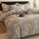 New French floral cotton four-piece set thickened brushed bed pure cotton bed sheet quilt cover quilt cover bed sheet three-piece set Huatianyuexia-grey comfortable and soft 1.8m bed sheet style four-piece set (quilt cover 200*230)