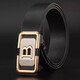 Automatic buckle men's trouser belt, fashionable and versatile, trendy casual belt, daily business men's trouser belt, gold edge B buckle 120cm