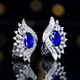HEEKAIYI Royal Sapphire Earrings for Women 18K Diamond Earrings Luxury Chinese Valentine's Day Birthday Gift for Wife and Girlfriend Selected Royal Sapphire Earrings 18K Gold Inlaid