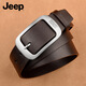 JEEP belt men's genuine cowhide trouser belt casual pin buckle belt men's practical birthday gift for boyfriend, husband and dad