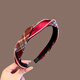 Kamalun (KAMALUN) 2025 new red plaid high skull headband, high-end, light luxury, pressed hair headband, fashionable and versatile hair accessories for going out, headband + brand gift box