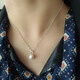 Apocalypse Century Freshwater Pearl Pendant Single White Ball Pendant Necklace 925 Silver Chain 8-9mm Pearl Gold Pendant + 45cm Chain