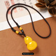 Fat Donglai's same style beeswax necklace, amber Pixiu pendant, retro sweater chain, men's and women's accessories 9-Beeswax Gourd
