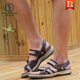 Plaza de la cabeza de pájaros carpinteros Sandalias de cuero de vaca Summer de cuero genuino gran tamaño 46 Zapatos de hombres casuales de negocios Wading Beach Shoes suave 47 9856 Negro 38