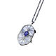 Pool example S925 sterling silver pendant empty support oval 5*7MM natural tanzanite with white mother-of-pearl European retro hangtag simple 7 empty support (excluding gems and necklaces)