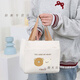 Qumuye 2025 New Handbag Canvas Large Capacity Simple Lunch Box for Office Workers Student Mommy Versatile Lunch Box Bag 2 Bear Letters-Dark Green