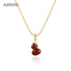 AJIDOU Ajidou necklace women's fashionable and simple shell double-sided gourd pendant clavicle chain niche light luxury high-end sense