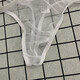 Transparent Tight Sexy Breathable Mesh Ice Silk Underwear for Men's T-Back Men's T-Shorts Low White L 110-130Jin Jin is equal to 0.5kg