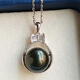 WEIYAN One thing and one picture South Sea gold beads S925 silver Tahitian black pearl pendant women's seawater pearl pendant single C18 free S925 silver chain