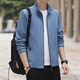 YOOOURTHING Jacket Jacket Men's 2025 Spring and Autumn New Casual Versatile Slim Solid Color Stand Collar Business Wear Winter Velvet Gray XL Recommendation 115-135Jin Jin equals 0.5 kg