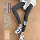 Threaded gray leggings for women 2025 new outer wear spring and autumn trousers high-waisted autumn trousers hip-lifting slimming small-legged trousers light gray brushed style L recommendation 80-125Jin Jin equals 0.5 kg
