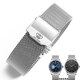 Correa de reloj original Correa de acero Modelo original 31056 3886 51154 5876 Brazalete de acero para hombres y mujeres Negro Azul 20 Hebilla doble a presión-Plata 20 mm (el tamaño se refiere al ancho interior de la interfaz del dial