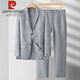 Pierre Cardin high-end linen suit men's spring and summer thin linen suit men's casual business linen clothes men's light gray (top + pants) L recommended 150-165 Jin Jin equals 0.5 kg