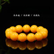 Fat Donglai's same style natural beeswax bracelet single circle full of honey chicken fat yellow for men and women, Russian amber old honey round beads, 20mm large chicken fat yellow, 12 beads in a string