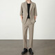 Light and mature style Korean style loose summer thin men's suit two-piece set gray set 3XL