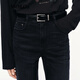 MO&Co. Jeans 2025 Autumn New Product Cotton Stretch Lycra Washed Straight Black Mid-Waist MBE3JENT12 Denim Black L /L