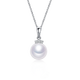 Laibofen simple eyelash style Japanese akoya natural seawater pearl pendant necklace 18K gold inlaid with diamond single pendant 8-8.5mm 18K diamond mirror Aurora 18K car cross chain