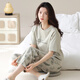LangSha 2025 new pajamas for women summer short-sleeved trousers can be worn outside casual home clothes suit YZT9721 M Recommended 80-100Jin Jin equals 0.5kg to wear