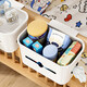 
Beautiful woman baby crib bedside storage rack hanging basket hanging bag diaper storage diaper diaper fence storage box Crescent white-free-covered model [with paper outlet]